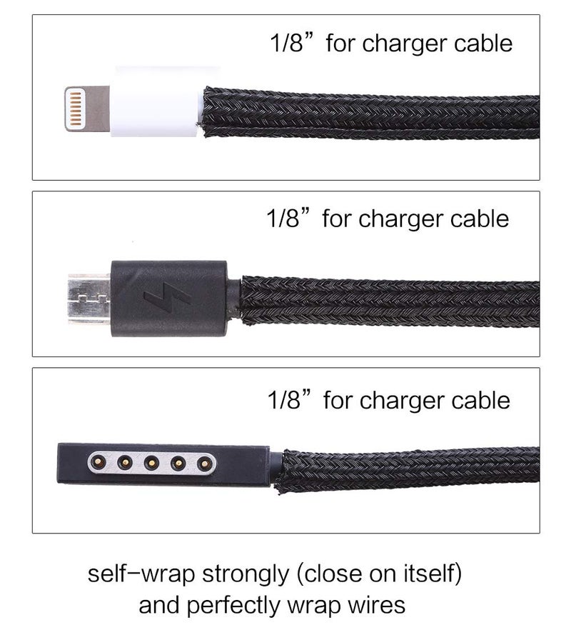 Alex Tech 25ft - 1/8 inch Cord Protector Wire Loom Tubing Cable Sleeve Split Sleeving For USB Cable Power Cord Audio Video Cable â€“ Protect Cat From Chewing Cords - Black - Image 3